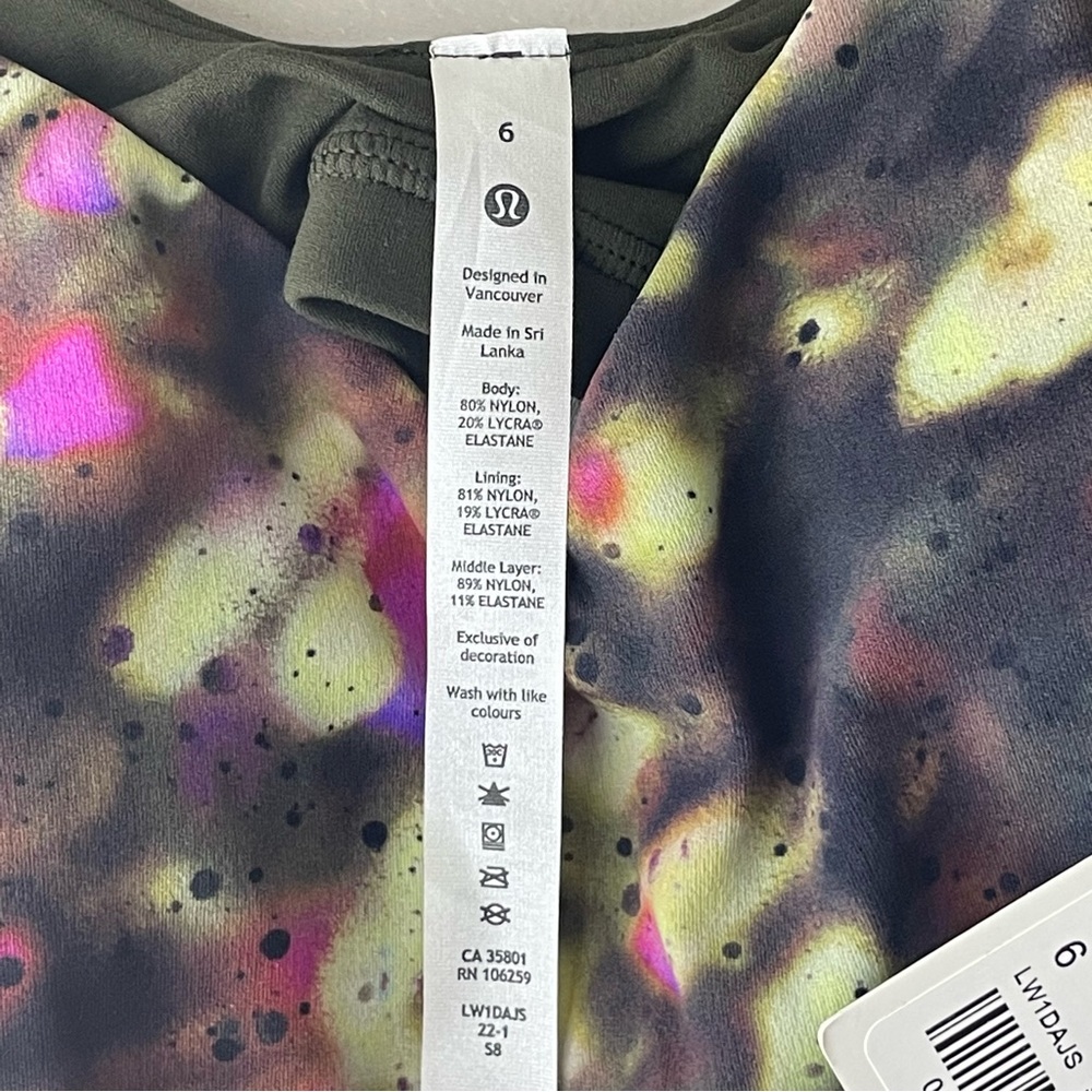LULULEMON NWT ALIGN TANK TOP SOFT FOCUS SPLATTER GREEN MULTI PRINT 2 4 6 - Picture 9 of 9